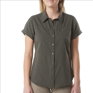 5.11 Tactical Women's Short Sleeve Button Front Shirt in Olive
